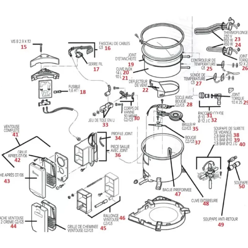 Hot Pièces détachées boiler B10 Chauffe-Eau·Accessoire & Pièce Chauffe-Eau|Chauffe-Eau·Pièces Détachées & Accessoires Chauffe-Eau