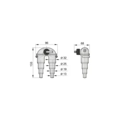 ASD Coude anti-siphon ø13 à 32 mm | Clapet*Vetus Clearance