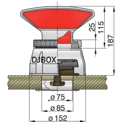 Boîte à dorade pour manche silicone D 75 mm*Vetus Best