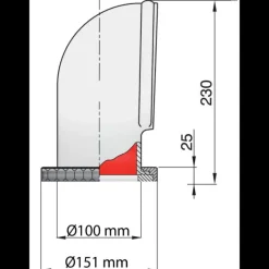 Manche à air silicone ø 100 mm*Vetus Hot