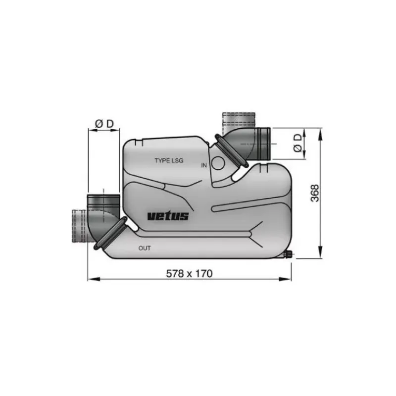 Clearance Waterlock LSG 40 à 121 CV Equipement Moteur In-Bord·Circuit Échappement